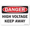 Signmission Safety Sign, OSHA Danger, 5" Height, 7" Width, High Voltage Keep Away, Landscape OS-DS-D-57-L-19390 - alternate 1